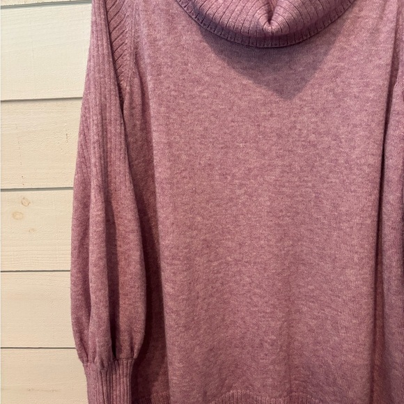 Anthropologie Lavender  Cowl Neck Sweater with Ribbed Texture in size XL - Picture 4 of 11